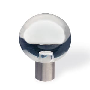 Schwinn 4452 Series 1-3/16" (30 mm) Diameter Brushed Stainless Steel/Clear GlassKnob, - 51948
