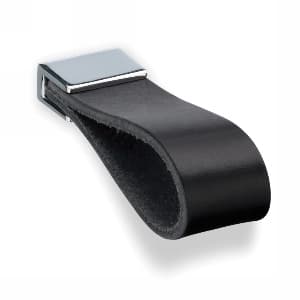 Schwinn Z221 Series 5/8 in (16 mm) Center to Center Polished Chrome, Black Leather Pull, - 54401