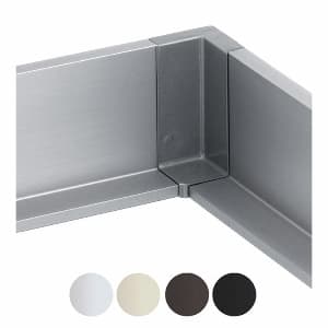 6K399-L Inner Corner, Silver (Matches Clear Anodized) 13/16" Width, Plastic