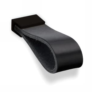 Schwinn Z221 Series 5/8 in (16 mm) Center to Center Matte Black/Black Leather Pull, - 59386