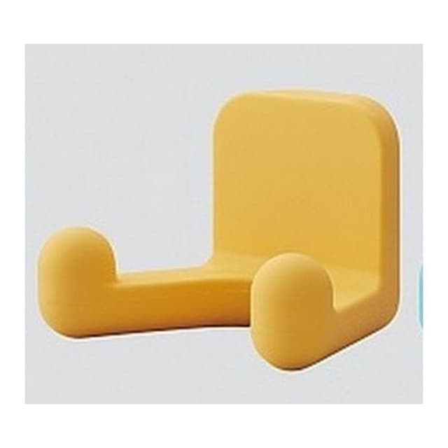 Decorative Hooks Rubber Hooks, Twin, Ranger Series, 69 mm Long Bright Yellow