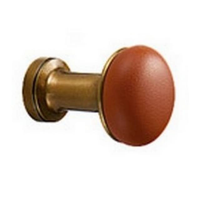 Coat and Hat Hook, 2-5/8 in (67 mm) Length - Patina Brass/Tan, PXB by Sugatsune | Patina Brass/Tan