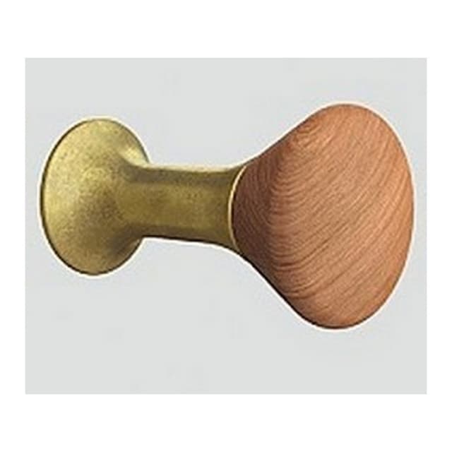 Coat and Hat Hook, 3-1/4 in (83 mm) Length - Hornbeam/Brass, PXB by Sugatsune | Hornbeam/Brass