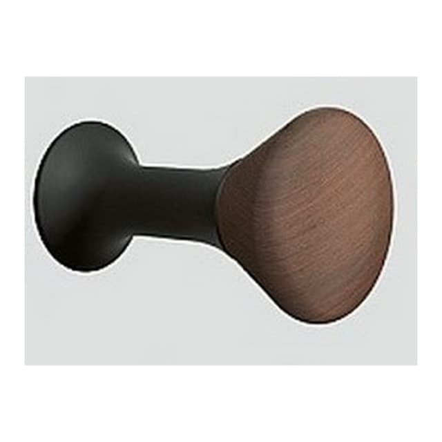Coat and Hat Hook, 3-1/4 in (83 mm) Length - Walnut/Black, PXB by Sugatsune | Walnut/Black