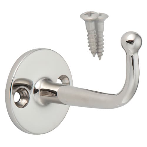 47mm x 37mm L Hook with Screws, Mirror Finish