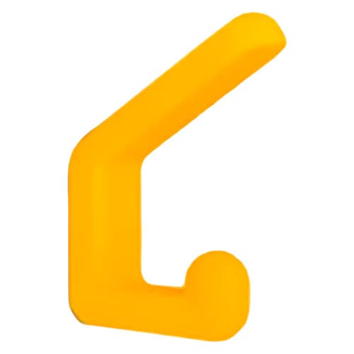 63.1mm Rubber Hat/Coat Hook, Yellow