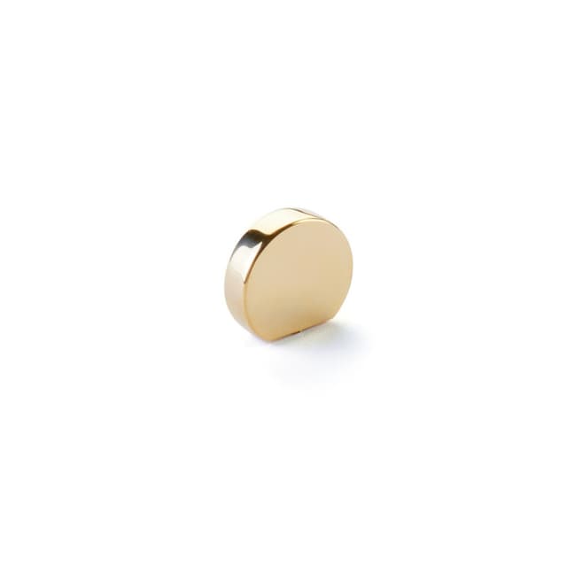 Schaub Cafe Modern Oval Knob, 1" Width, Unlacquered Brass - 10040-UNBR