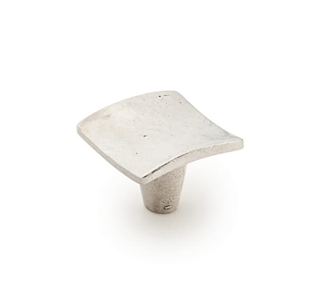 Schaub Martello Square Knob, 1-1/2", Natural Britannium - 171-N