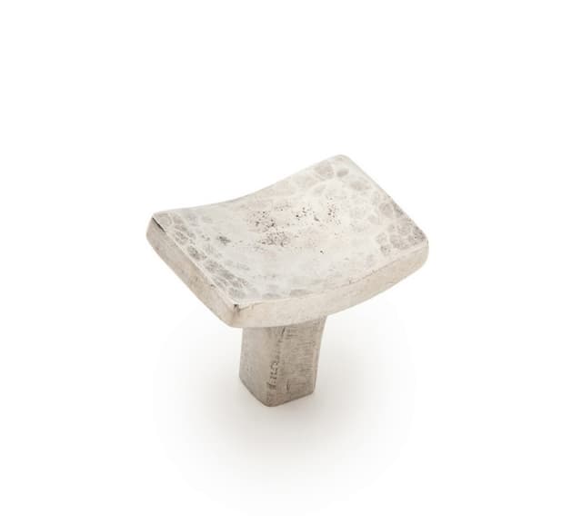 Schaub Martello Rectangular Knob, 1-3/4"x 1-1/8", Natural Britannium - 172-N