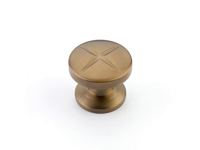 Schaub Northport Round Knob, 1-3/8" dia, Brushed Bronze - 210-BBZ
