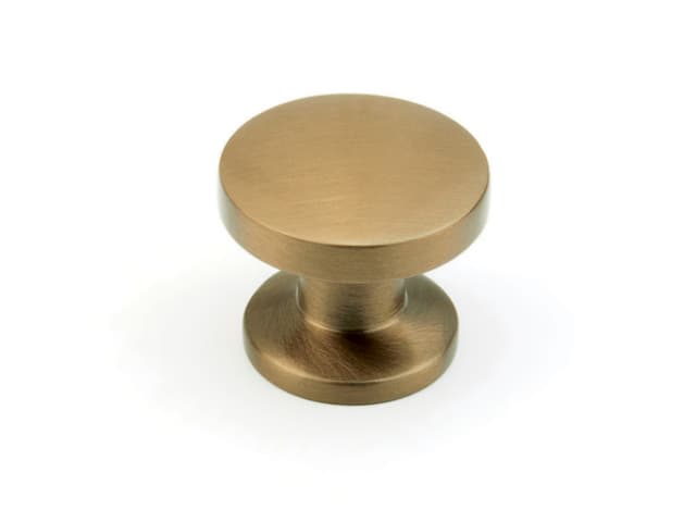 Schaub Northport Smooth Round Knob, 1 3/8" dia, Brushed Bronze - 211-BBZ