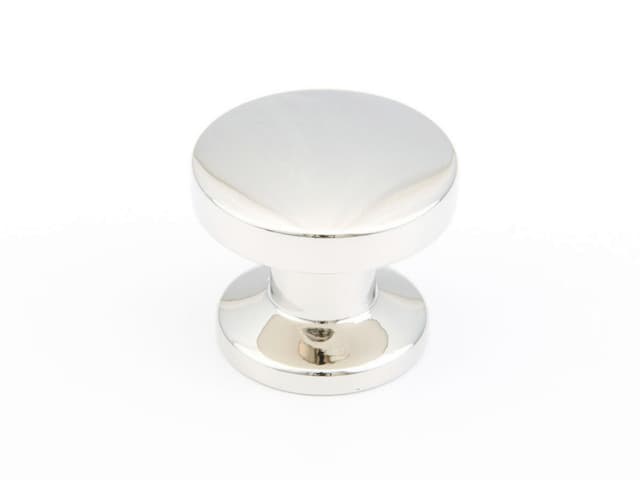 Schaub Northport Smooth Round Knob, 1 3/8" dia, Polished Nickel - 211-PN