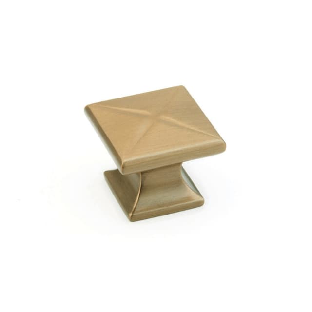 Schaub Northport Square Knob, 1-3/8" dia, Brushed Bronze - 215-BBZ