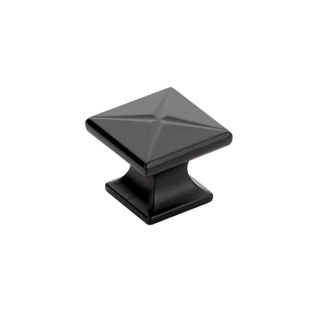 Schaub Northport Square Knob, 1-3/8" dia, Matte Black - 215-MB