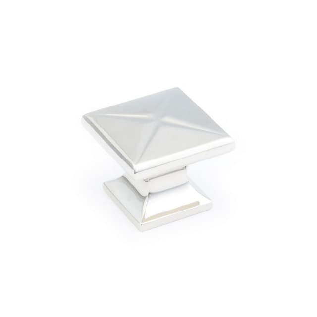 Schaub Northport Square Knob, 1-3/8" dia, Polished Nickel - 215-PN