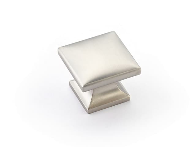 Schaub Northport Smooth Square Knob, 1-3/8" dia, Satin Nickel - 219-15