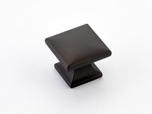Schaub Northport Smooth Square Knob, 1-3/8" dia, Ancient Bronze - 219-ABZ