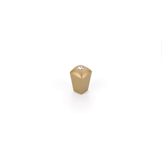 Schaub Skyvale Crystal Knob, 1/2", Signature Satin Brass - 299-SSB