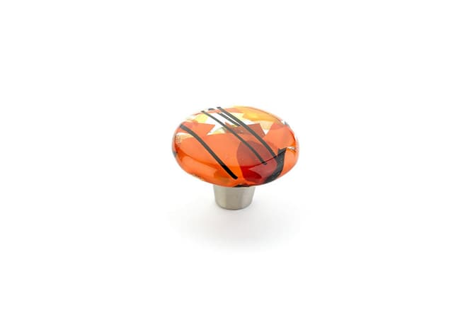 Schaub Ice Round Knob, 1-1/2" dia, Confetti Orange - 31-COO
