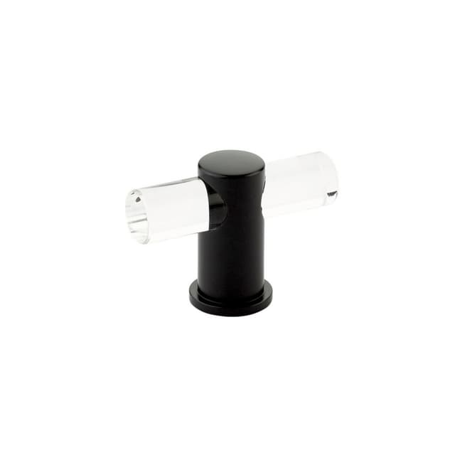 Schaub Lumiere Adjustable Acrylic T-Knob, 2", Matte Black stem - 401-MB
