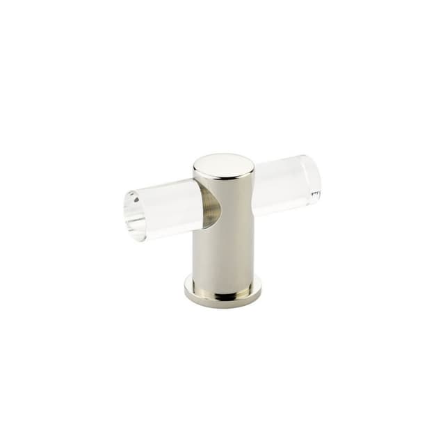 Schaub Lumiere Adjustable Acrylic T-Knob, 2", Polished Nickel stem - 401-PN