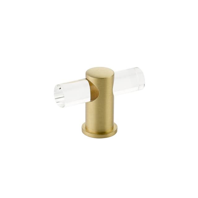 Schaub Lumiere Adjustable Acrylic T-Knob, 2", Satin Brass stem - 401-SB