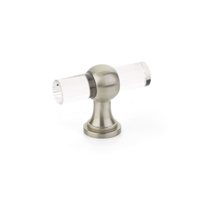 Schaub Lumiere Transitional Adjustable Acrylic T-Knob, 2", Satin Nickel stem - 411-15