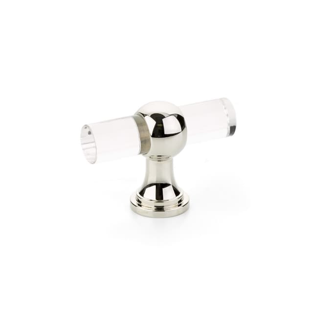 Schaub Lumiere Transitional Adjustable Acrylic T-Knob, 2", Polished Nickel stem - 411-PN
