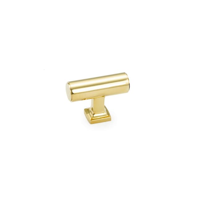 Schaub Haniburton T-Knob, 1-5/8", Unlacquered Brass - 473-UNBR
