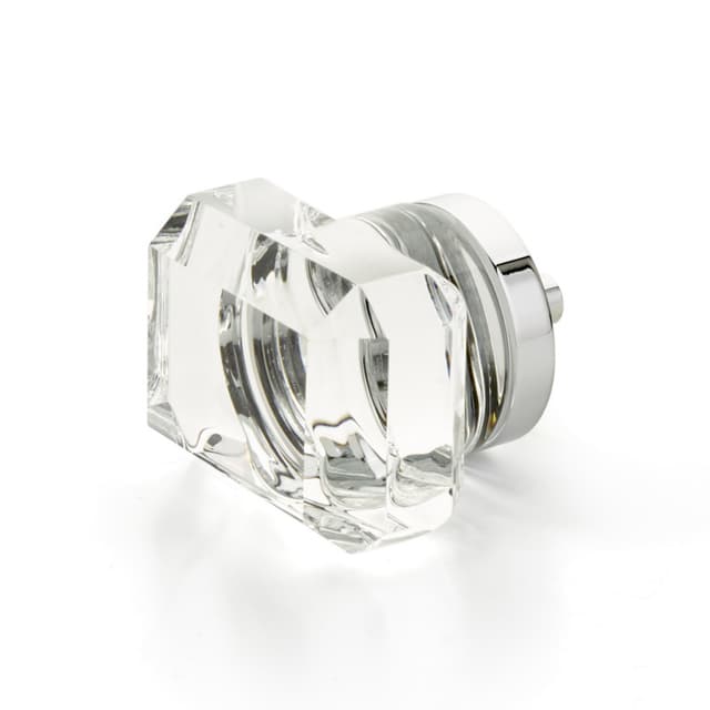 Schaub City Lights Rectangular Glass Knob, 1-3/4” x 1-3/8", Polished Chrome - 52-26