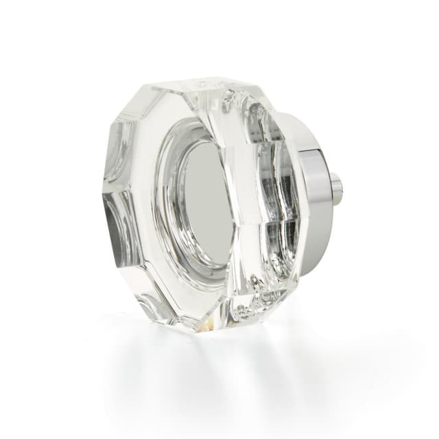 Schaub City Lights Large Round Multi-Sided Glass Knob, 1-3/4", Polished Chrome - 53-26