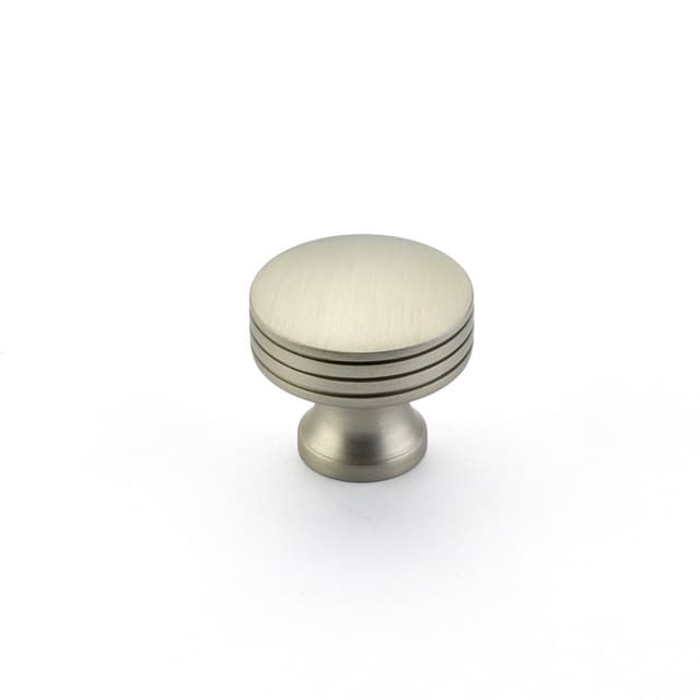 Schaub Menlo Park Ridged Knob, 1-1/4", Satin Nickel - 532-15