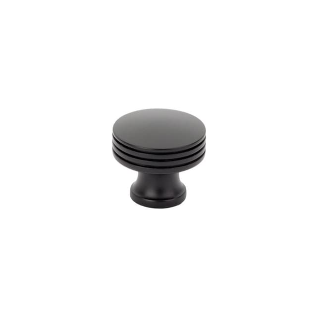 Schaub Menlo Park Ridged Knob, 1-1/4", Matte Black - 532-MB