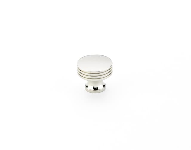 Schaub Menlo Park Ridged Knob, 1-1/4", Polished Nickel - 532-PN