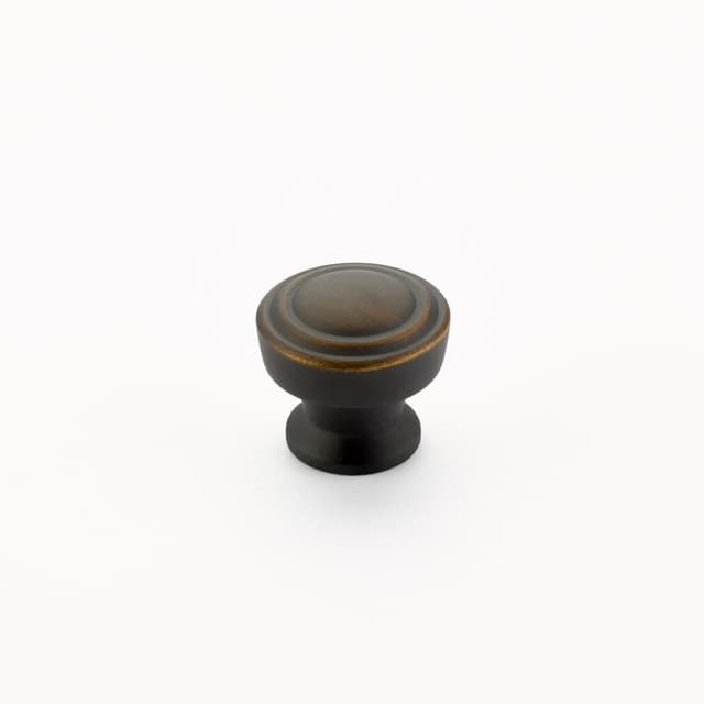 Schaub Menlo Park Stepped Round Knob, 1-1/4", Ancient Bronze - 533-ABZ