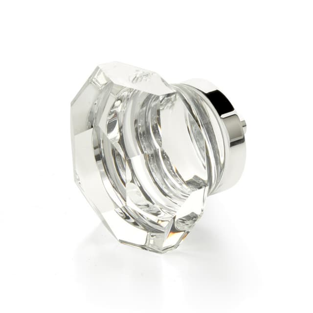 Schaub City Lights Faceted Dome glass Knob, 1-3/4", Polished Chrome - 54-26