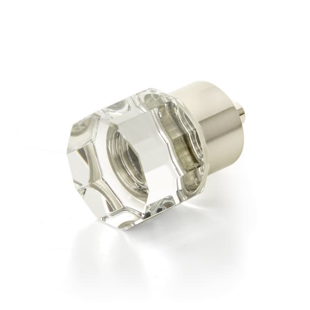 Schaub City Lights Round Multi-Sided Glass Knob, 1-1/8", Satin Nickel - 55-15