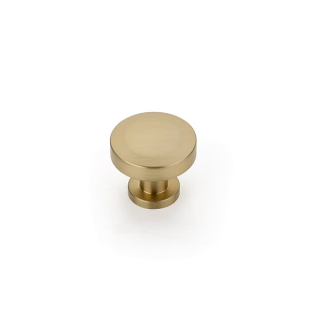 Schaub Heathrow Round Knob, 1-1/4", Signature Satin Brass - 550-SSB