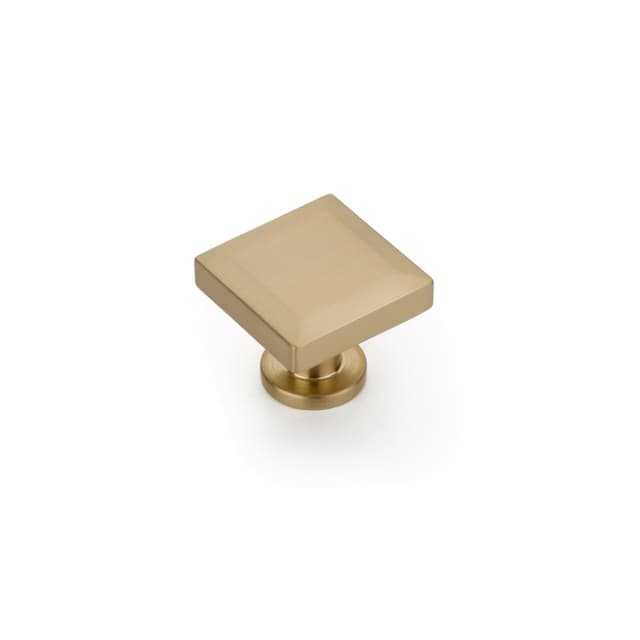 Schaub Heathrow Square Knob, 1-1/4", Signature Satin Brass - 551-SSB