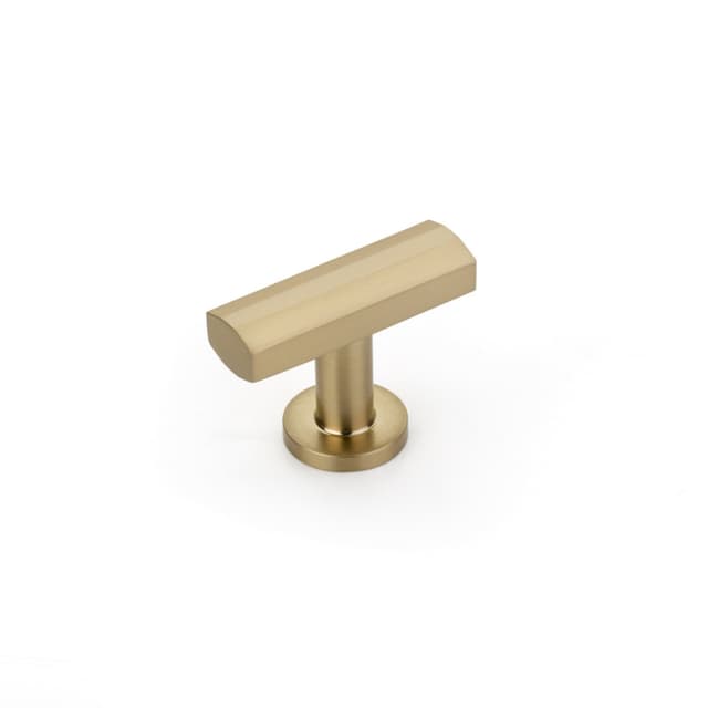 Schaub Heathrow T-Knob, 1-3/4", Signature Satin Brass - 552-SSB