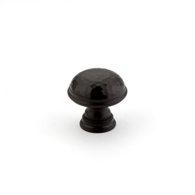 Schaub Atherton Hammered Plain Edge Knob, 1-1/4", Oil Rubbed Bronze - 570-10B