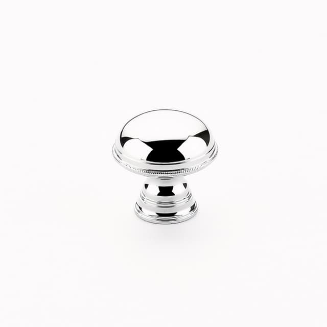 Schaub Atherton Plain Knurled Edge Knob, 1-1/4", Polished Chrome - 572-26