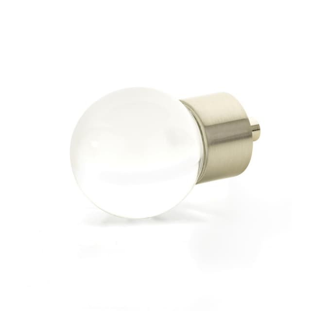 Schaub City Lights Globe Glass Knob, 1-3/8", Brass Base in Satin Nickel - 59-15