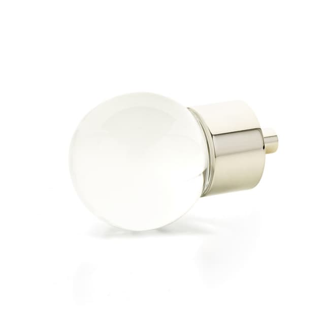 Schaub City Lights Globe Glass Knob, 1-3/8", Brass Base in Polished Nickel - 59-PN