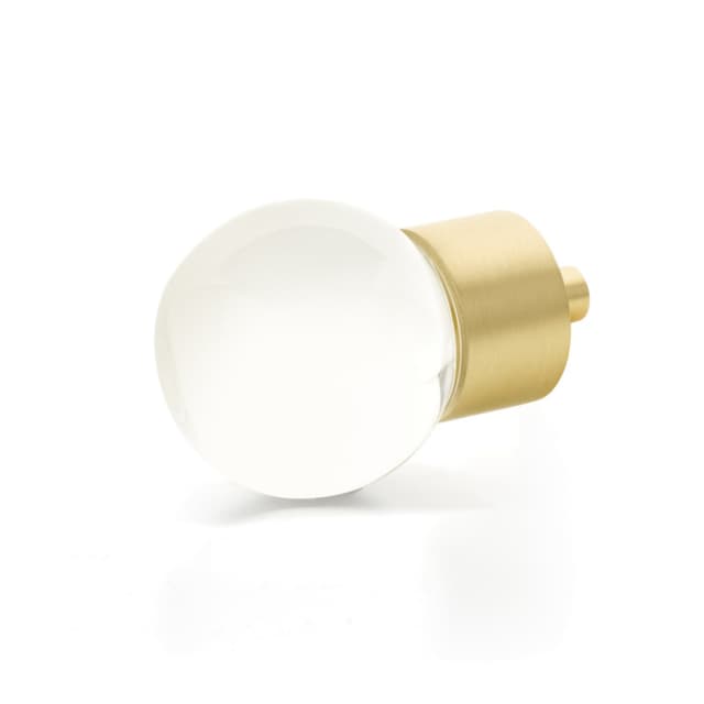 Schaub City Lights Globe Glass Knob, 1-3/8", Brass Base in Satin Brass - 59-SB