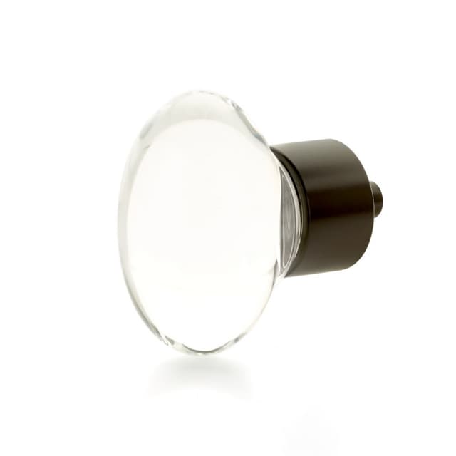 Schaub City Lights Oval Glass Knob, 1-3/4"x 1-1/8", Brass Base in Oil Rubbed Bronze - 60-10B