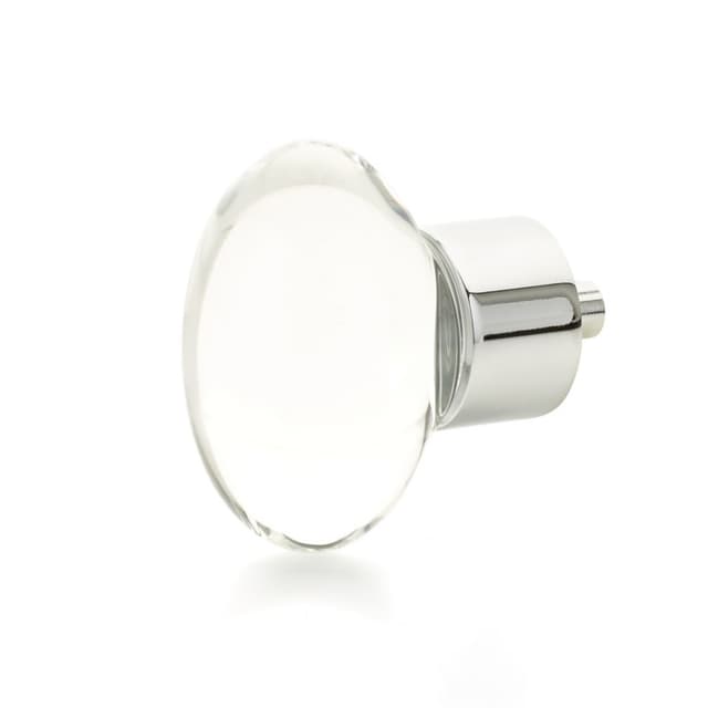Schaub City Lights Oval Glass Knob, 1-3/4"x 1-1/8", Brass Base in Polished Chrome - 60-26