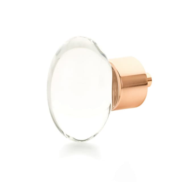Schaub City Lights Oval Glass Knob, 1-3/4"x 1-1/8", Brass Base in Polished Rose Gold - 60-PRG
