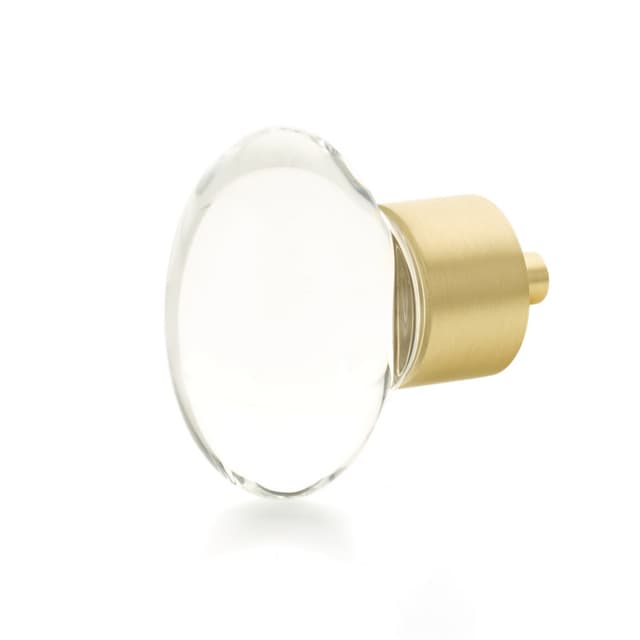Schaub City Lights Oval Glass Knob, 1-3/4"x 1-1/8", Brass Base in Satin Brass - 60-SB