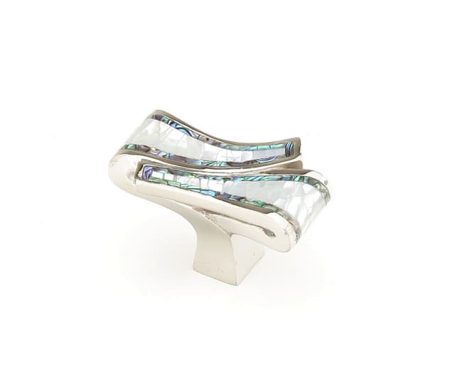 Schaub Avalon Bay Knob, 1-7/8"x1", Mother of Pearl, Imperial Shell/ Dark Antique Bronze - 661-PN